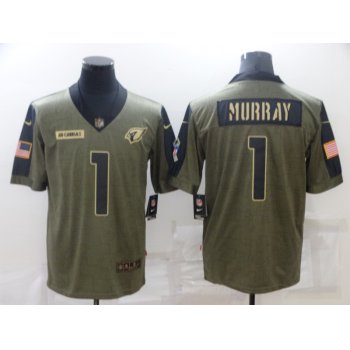 Men's Arizona Cardinals #1 Kyler Murray Nike Olive 2021 Salute To Service Limited Player Jersey