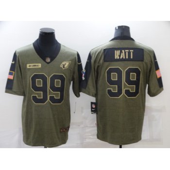 Men's Arizona Cardinals #99 J.J. Watt Nike Olive 2021 Salute To Service Limited Player Jersey