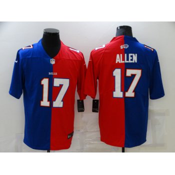 Men's Buffalo Bills #17 Josh Allen Blue Red Two Tone 2021 Vapor Untouchable Stitched NFL Nike Limited Jersey