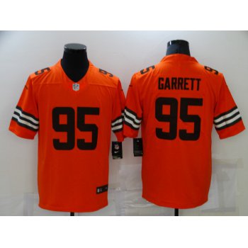 Men's Cleveland Browns #95 Myles Garrett Orange 2021 Inverted Legend Stitched Nike Limited Jersey