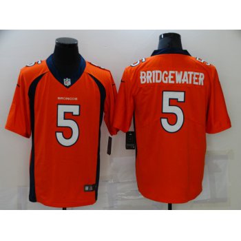 Men's Denver Broncos #5 Teddy Bridgewater Orange 2021 Vapor Untouchable Stitched NFL Nike Limited Jersey