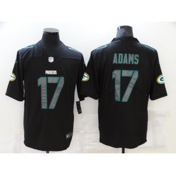 Men's Green Bay Packers #17 Davante Adams Black 2020 Fashion Impact Black Color Rush Stitched NFL Nike Limited Jersey