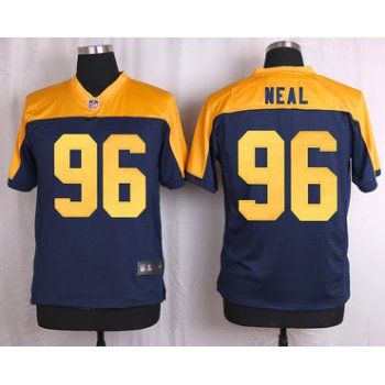 Men's Green Bay Packers #96 Mike Neal Navy Blue Gold Alternate NFL Nike Elite Jersey