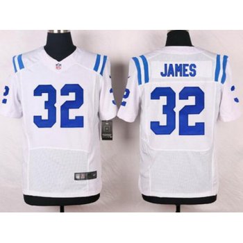 Men's Indianapolis Colts #32 Edgerrin James White Retired Player NFL Nike Elite Jersey