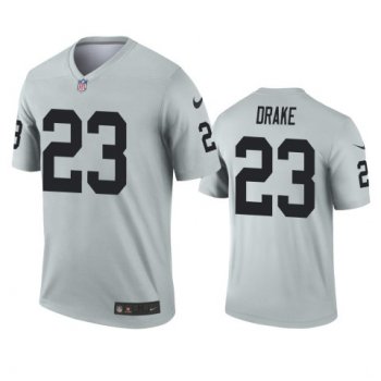 Men's Las Vegas Raiders #23 Kenyan Drake Silver Inverted Legend Nike Jersey