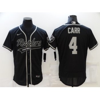 Men's Las Vegas Raiders #4 Derek Carr Black Stitched MLB Flex Base Nike Baseball Jersey