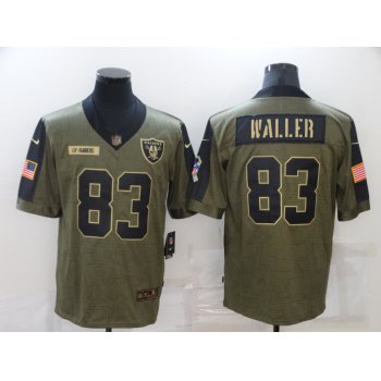 Men's Las Vegas Raiders #83 Darren Waller 2021 Olive Salute To Service Limited Stitched Jersey