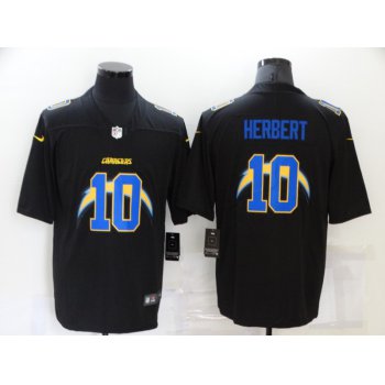 Men's Los Angeles Chargers #10 Justin Herbert Black 2020 Shadow Logo Vapor Untouchable Stitched NFL Nike Limited Jersey