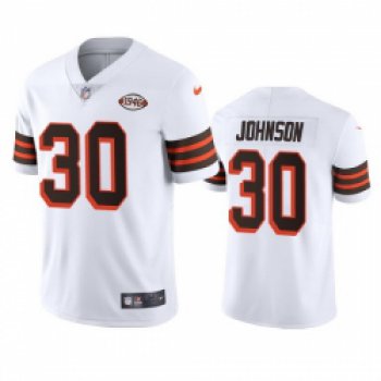 Cleveland Browns 30 D 27Ernest Johnson Nike 1946 Collection Alternate Vapor Limited NFL Jersey White