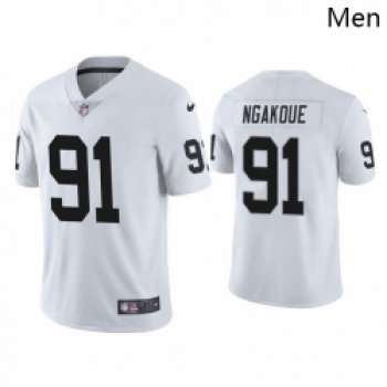 Men Las Vegas Raiders 91 Yannick Ngakoue Vapor Limited White Jersey