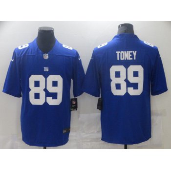 Men New York Giants 89 Toney Blue Nike Vapor Untouchable Limited 2021 NFL Jersey