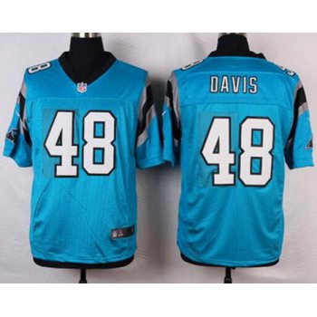 Men's Carolina Panthers #48 Stephen Davis Light Blue Retired Player NFL Nike Elite Jersey