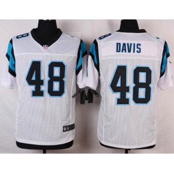 Men's Carolina Panthers #48 Stephen Davis White Retired Player NFL Nike Elite Jersey