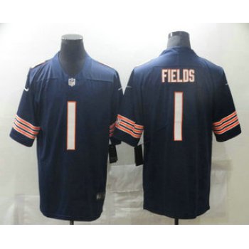 Men's Chicago Bears #1 Justin Fields Navy Blue 2021 Vapor Untouchable Stitched NFL Nike Limited Jersey