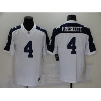 Men's Dallas Cowboys #4 Dak Prescott White Thanksgiving 2017 Vapor Untouchable Stitched NFL Nike Limited Jersey