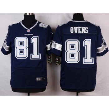 Men's Dallas Cowboys #81 Terrell Owens Navy Blue Retired Player NFL Nike Elite Jersey