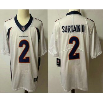 Men's Denver Broncos #2 Patrick Surtain II White 2021 Vapor Untouchable Stitched NFL Nike Limited Jersey