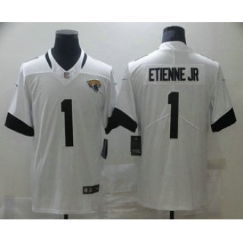 Men's Jacksonville Jaguars #1 Travis Etienne Jr White 2021 Vapor Untouchable Stitched NFL Nike Limited Jersey