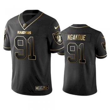 Men's Las Vegas Raiders #91 Yannick Ngakoue Black Golden Edition Jersey