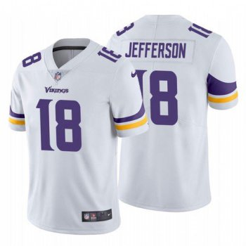 Men's Minnesota Vikings #18 Justin Jefferson 2020 White Vapor Untouchable Nike Limited Jersey