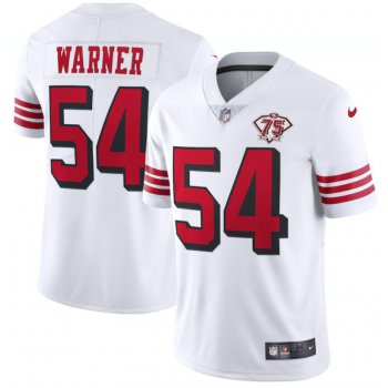 Nike 49ers 54 Fred Warner White 75th Anniversary Color Rush Vapor Untouchable Limited Jersey