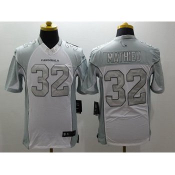 Men's Arizona Cardinals #32 Tyrann Mathieu White Platinum NFL Nike Limited Jersey