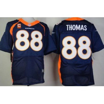 Men's Denver Broncos #88 Demaryius Thomas Navy Blue Alternate C Patch NFL Nike Elite Jersey