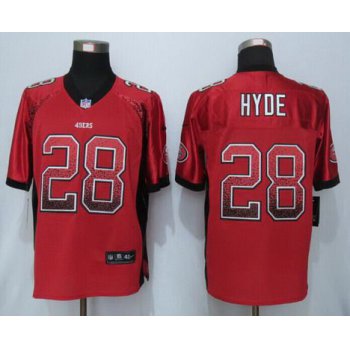 Men's San Francisco 49ers #28 Carlos Hyde Red Drift Fashion NFL Nike Elite Jersey