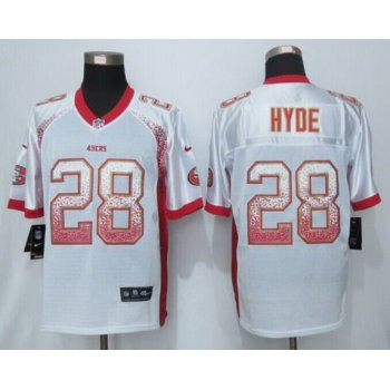 Men's San Francisco 49ers #28 Carlos Hyde White Drift Fashion NFL Nike Elite Jersey