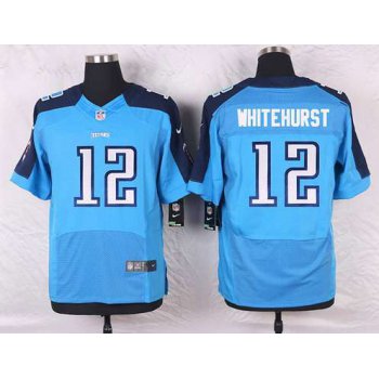 Men's Tennessee Titans #12 Charlie Whitehurst Light Blue Team Color NFL Nike Elite Jersey