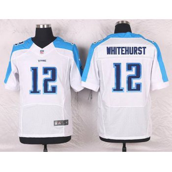 Men's Tennessee Titans #12 Charlie Whitehurst White Road NFL Nike Elite Jersey