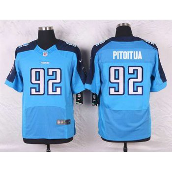 Men's Tennessee Titans #92 Ropati Pitoitua Light Blue Team Color NFL Nike Elite Jersey