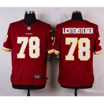 Men's Washington Redskins #78 Kory Lichtensteiger Burgundy Red Team Color NFL Nike Elite Jersey