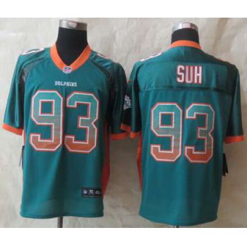 Miami Dolphins #93 Ndamukong Suh Nike Drift Fashion Green Elite Jersey