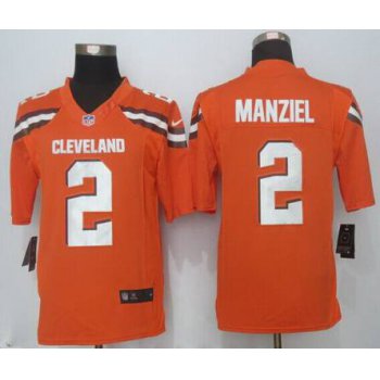 Nike Cleveland Browns #2 Johnny Manziel 2015 Orange Limited Jersey