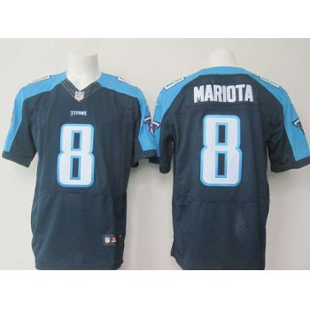 Tennessee Titans #8 Marcus Mariota 2015 NFL Draft 2nd Overall Pick Nike Navy Blue Elite Jersey