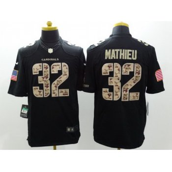 Nike Arizona Cardinals #32 Tyrann Mathieu Salute to Service Black Limited Jersey