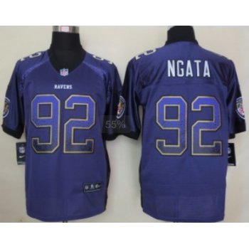 Nike Baltimore Ravens #92 Haloti Ngata Drift Fashion Purple Elite Jersey