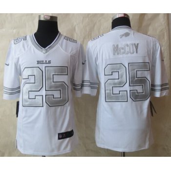 Nike Buffalo Bills #25 LeSean McCoy Platinum White Limited Jersey