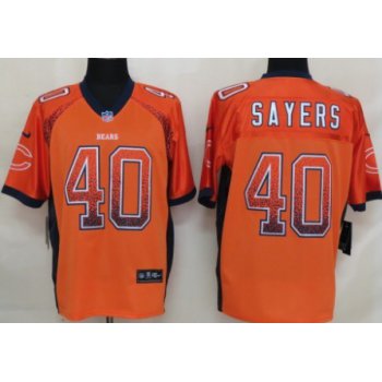 Nike Chicago Bears #40 Gale Sayers Drift Fashion Orange Elite Jersey