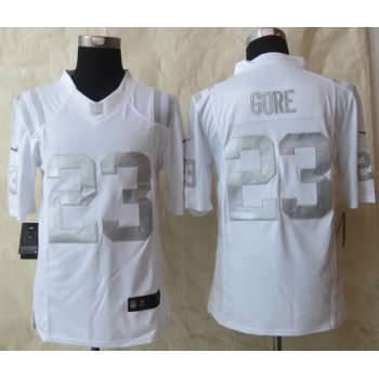 Nike Indianapolis Colts #23 Frank Gore Platinum White Limited Jersey