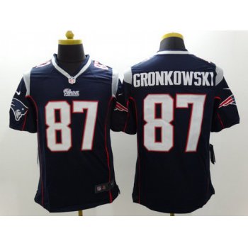 Nike New England Patriots #87 Rob Gronkowski Blue Limited Jersey