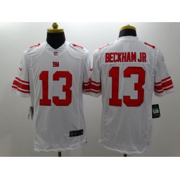 Nike New York Giants #13 Odell Beckham Jr White Limited Jersey