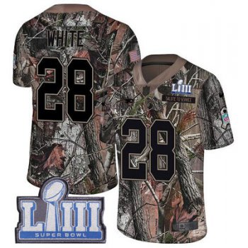 #28 Limited James White Camo Nike NFL Youth Jersey New England Patriots Rush Realtree Super Bowl LIII Bound