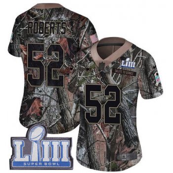 #52 Limited Elandon Roberts Camo Nike NFL Women's Jersey New England Patriots Rush Realtree Super Bowl LIII Bound