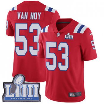 #53 Limited Kyle Van Noy Red Nike NFL Alternate Youth Jersey New England Patriots Vapor Untouchable Super Bowl LIII Bound