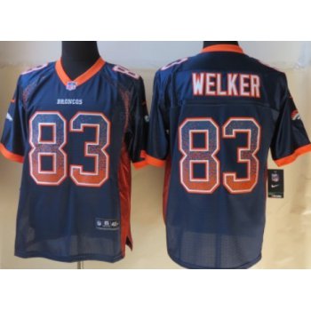 Nike Denver Broncos #83 Wes Welker Drift Fashion Blue Elite Jersey