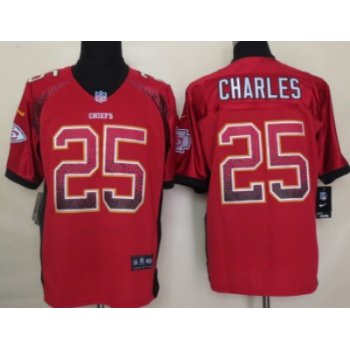 Nike Kansas City Chiefs #25 Jamaal Charles Drift Fashion Red Elite Jersey