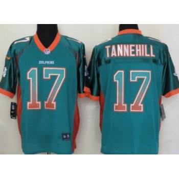 Nike Miami Dolphins #17 Ryan Tannehill Drift Fashion Green Elite Jersey