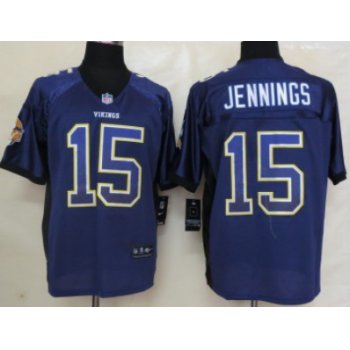 Nike Minnesota Vikings #15 Greg Jennings Drift Fashion Purple Elite Jersey